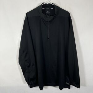 Nike Golf 1/4 Zip Pullover Jacket Mens XXL 2XL Black Shoulder Panel Long Sleeve